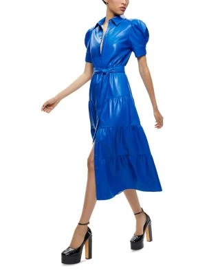 Miranda Faux Leather Tiered Dress - Alice And Olivia 5 Miranda Faux Leather Tiered Dress - Alice And Olivia - Image 3