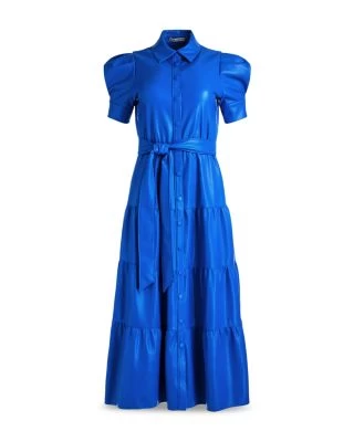 Miranda Faux Leather Tiered Dress - Alice And Olivia 8 Miranda Faux Leather Tiered Dress - Alice And Olivia - Image 6