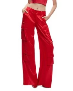 Joette Satin Wide Leg Cargo Pants - Alice And Olivia -Alice And Olivia 13073175 fpx