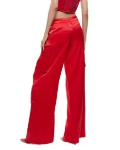 Joette Satin Wide Leg Cargo Pants - Alice And Olivia -Alice And Olivia 13073176 fpx