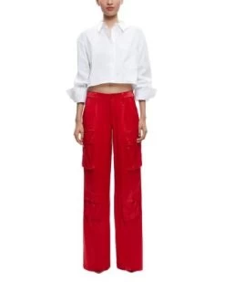 Joette Satin Wide Leg Cargo Pants - Alice And Olivia -Alice And Olivia 13073182 fpx