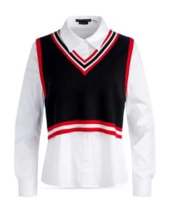 Orly Tipped Sweater Vest & Top - Alice And Olivia -Alice And Olivia 13073502 fpx