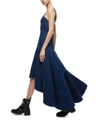 Donella Denim Bustier High/Low Dress - Alice And Olivia 7 Donella Denim Bustier High/Low Dress - Alice And Olivia - Image 5