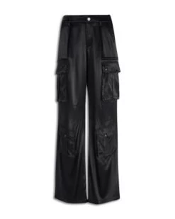 Joette Satin Wide Leg Cargo Pants - Alice And Olivia -Alice And Olivia 13075544 fpx