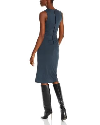 Derika Ruched Midi Dress - Alice And Olivia 5 Derika Ruched Midi Dress - Alice And Olivia - Image 3