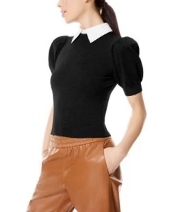 Chase Puff Sleeve Merino Wool Sweater - Alice And Olivia -Alice And Olivia 13085430 fpx