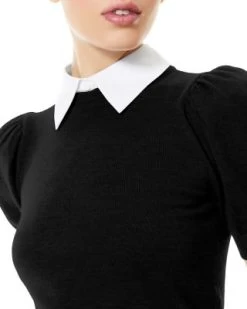 Chase Puff Sleeve Merino Wool Sweater - Alice And Olivia -Alice And Olivia 13085431 fpx