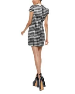 Velia Embellished Collar Short Sleeved Dress - Alice And Olivia -Alice And Olivia 13087685 fpx
