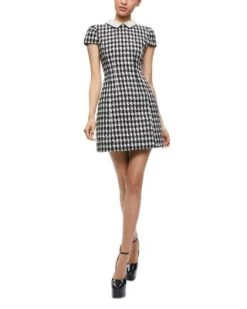 Velia Embellished Collar Short Sleeved Dress - Alice And Olivia -Alice And Olivia 13087687 fpx