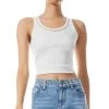 Allen Embellished Scoop Neck Ribbed Tank - Alice And Olivia -Alice And Olivia 13092300 fpx