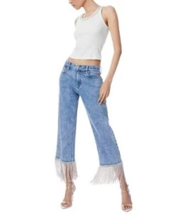 Allen Embellished Scoop Neck Ribbed Tank - Alice And Olivia -Alice And Olivia 13092302 fpx