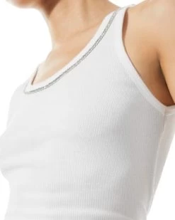 Allen Embellished Scoop Neck Ribbed Tank - Alice And Olivia -Alice And Olivia 13092303 fpx