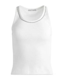 Allen Embellished Scoop Neck Ribbed Tank - Alice And Olivia -Alice And Olivia 13092304 fpx