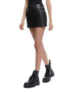 Laika Faux Leather Mini Skirt - Alice And Olivia -Alice And Olivia 13092328 fpx