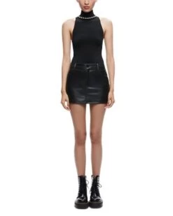 Laika Faux Leather Mini Skirt - Alice And Olivia -Alice And Olivia 13092329 fpx