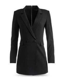 Kyrie Notched Collar Tuxedo Romper - Alice And Olivia -Alice And Olivia 13095379 fpx