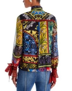 Lloyd Silk Tie Neck Blouse - Alice And Olivia -Alice And Olivia 13109411 fpx