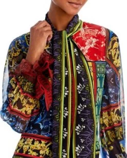 Lloyd Silk Tie Neck Blouse - Alice And Olivia -Alice And Olivia 13109412 fpx