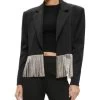 Crystal Fringe Cropped Blazer - Alice And Olivia -Alice And Olivia 13110594 fpx