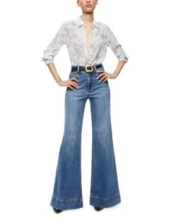 Willa Printed Silk Shirt - Alice And Olivia -Alice And Olivia 13110629 fpx