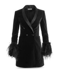 Latoya Feather Cuff Blazer Dress - Alice And Olivia -Alice And Olivia 13110845 fpx