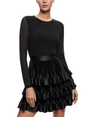 Chara Pleated Ruffled Midi Dress - Alice And Olivia 5 Chara Pleated Ruffled Midi Dress - Alice And Olivia - Image 3