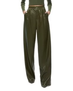 Pompey Pleated Faux Leather Pants - Alice And Olivia