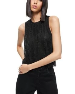 Angelina Embellished Net Tank - Alice And Olivia -Alice And Olivia 13121021 fpx