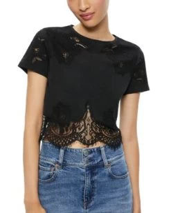 Stephen Lace Trim Top - Alice And Olivia