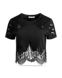 Stephen Lace Trim Top - Alice And Olivia -Alice And Olivia 13121036 fpx