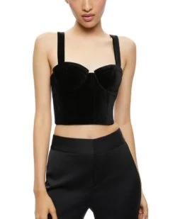 Jeanna Cropped Bustier Top - Alice And Olivia