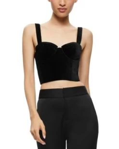Jeanna Cropped Bustier Top - Alice And Olivia -Alice And Olivia 13142513 fpx