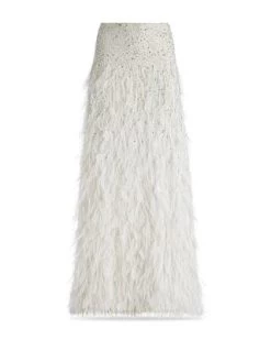 Ashton Feather Embellished Full Length Skirt - Alice And Olivia -Alice And Olivia 13151015 fpx