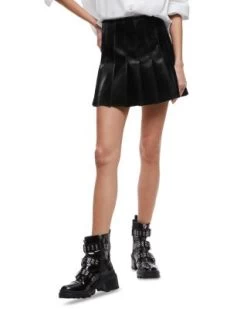 Carter Shiny Pleated Mini Skirt - Alice And Olivia
