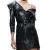 Miara Faux Leather Asymmetric Moto Mini Dress - Alice And Olivia -Alice And Olivia 13151040 fpx