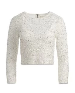 Delaina Embellished Cropped Top - Alice And Olivia -Alice And Olivia 13151100 fpx