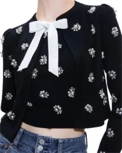 Trina Wool Blend Embellished Cardigan - Alice And Olivia -Alice And Olivia 13156317 fpx