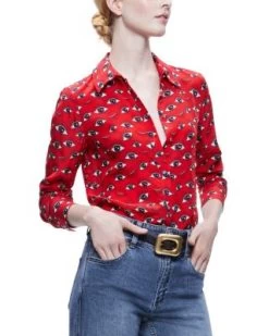 Silk Printed Shirt - Alice And Olivia -Alice And Olivia 13156337 fpx