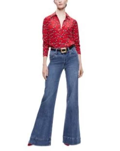 Silk Printed Shirt - Alice And Olivia -Alice And Olivia 13156338 fpx