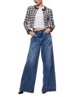 Deon Embellished 2 Piece Extendable Check Jacket - Alice And Olivia -Alice And Olivia 13162241 fpx