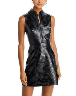 Ellis Sleeveless Faux Leather Mini Dress - Alice And Olivia