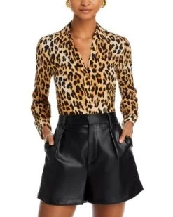 Eloise Leopard Print Blouse - Alice And Olivia
