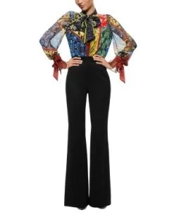 Lloyd Silk Tie Neck Blouse - Alice And Olivia -Alice And Olivia 13185146 fpx