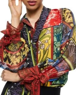 Lloyd Silk Tie Neck Blouse - Alice And Olivia -Alice And Olivia 13185147 fpx