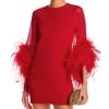 Izola Feather Cuff Mini Dress - 100% Exclusive - Alice And Olivia -Alice And Olivia 13207926 fpx