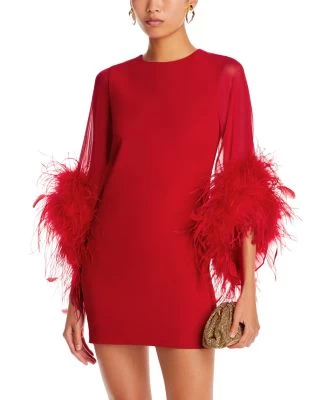 Izola Feather Cuff Mini Dress - 100% Exclusive - Alice And Olivia 3 Izola Feather Cuff Mini Dress - 100% Exclusive - Alice And Olivia