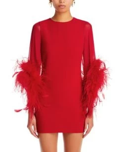 Izola Feather Cuff Mini Dress - 100% Exclusive - Alice And Olivia 15 Izola Feather Cuff Mini Dress - 100% Exclusive - Alice And Olivia -Alice And Olivia 13207928 fpx