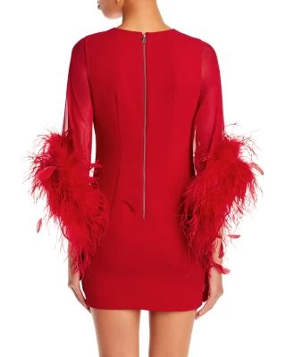 Izola Feather Cuff Mini Dress - 100% Exclusive - Alice And Olivia 5 Izola Feather Cuff Mini Dress - 100% Exclusive - Alice And Olivia - Image 3