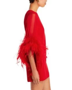 Izola Feather Cuff Mini Dress - 100% Exclusive - Alice And Olivia 12 Izola Feather Cuff Mini Dress - 100% Exclusive - Alice And Olivia -Alice And Olivia 13207930 fpx
