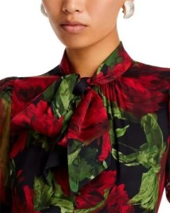 Brentley Puff Sleeve Floral Top - Alice And Olivia -Alice And Olivia 13208031 fpx